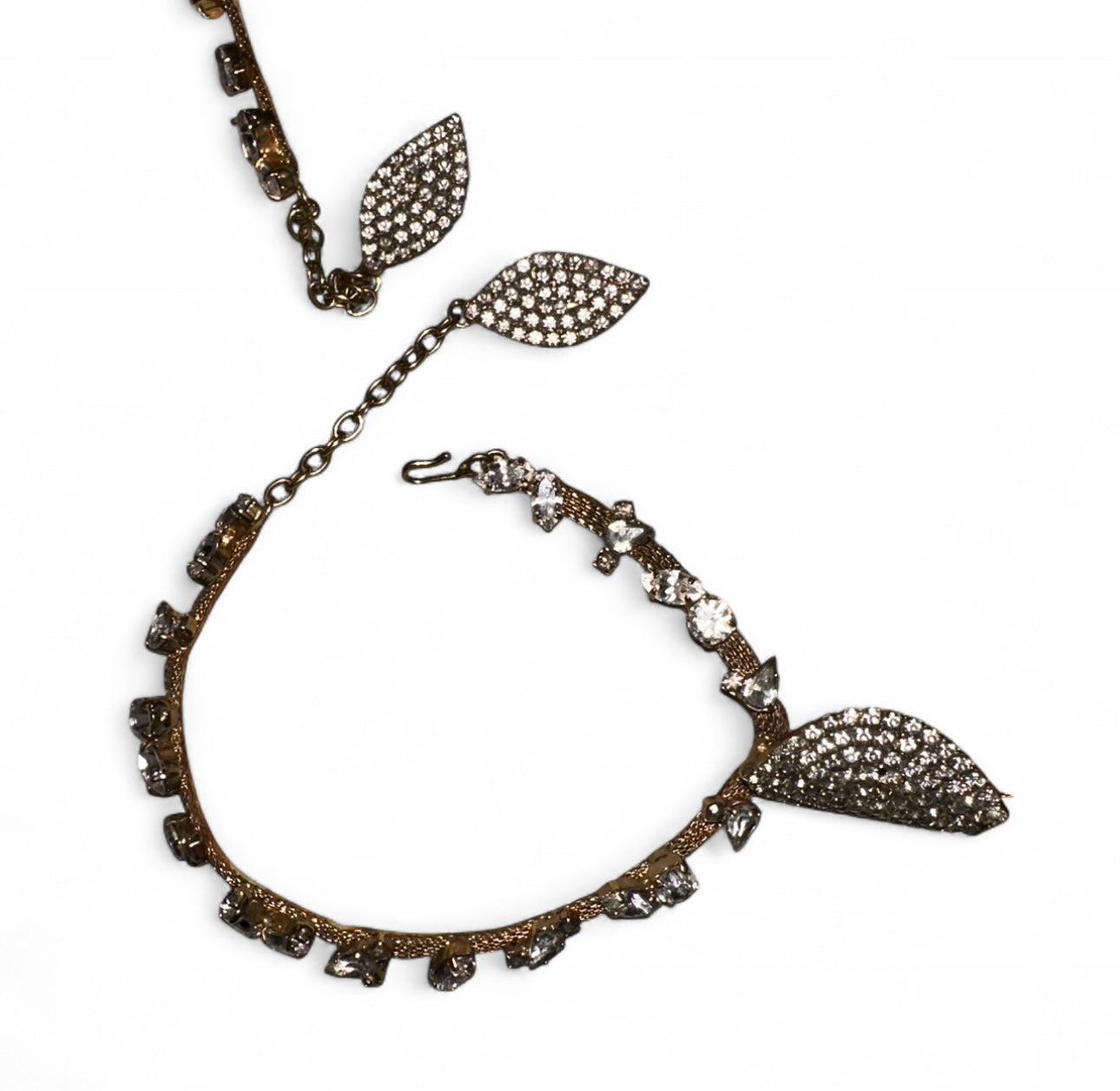 ROBERTO CAVALLI GOLD RHINESTONE LEAF SANDAL HEELS - EU40