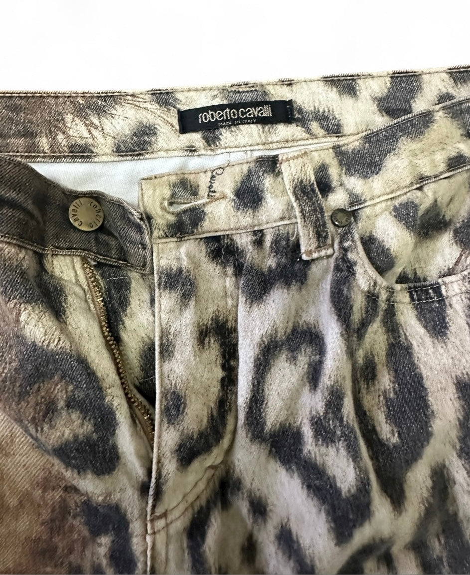 CAVALLI LEOPARD JEANS - XS